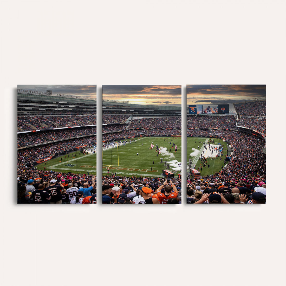 Chicago Bears Soldiers Field Wall Art Canvas Print, Home Bar Wall Decor