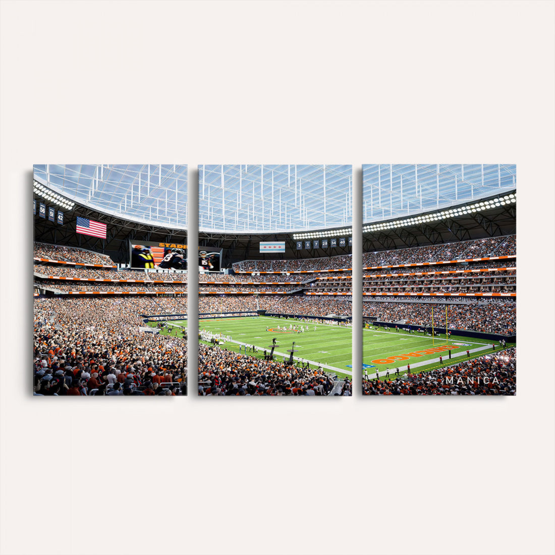 Chicago Bears Soldiers Field Wall Art Canvas Print, Framed and Ready to Hang