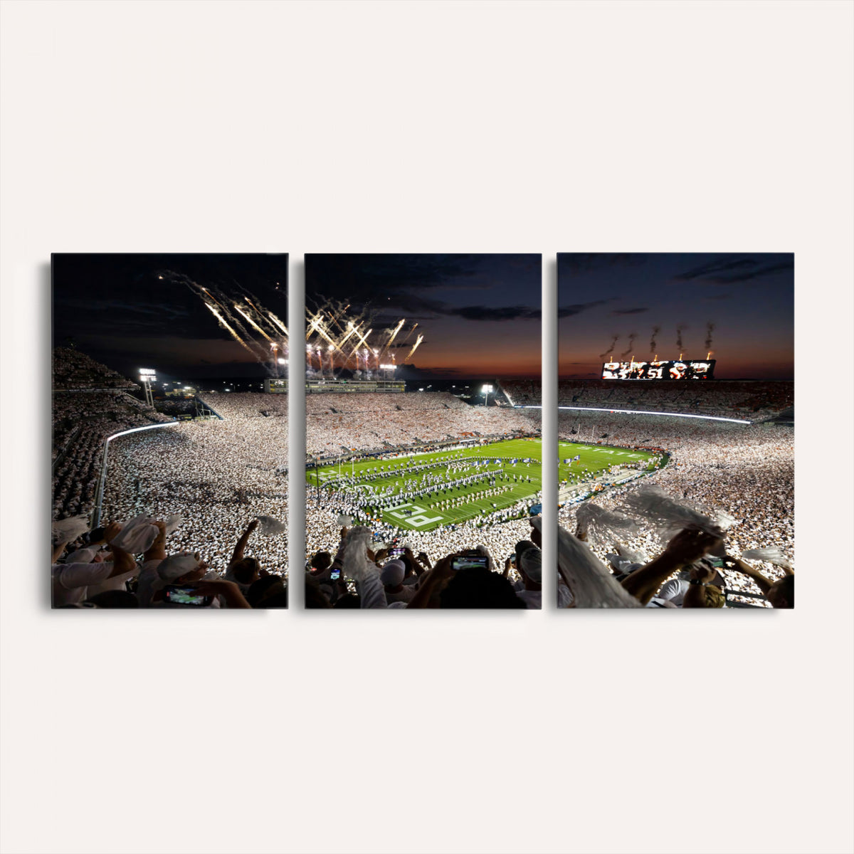 26666-MGV-CV-36X24 - Penn State Stadium Wall Art Canvas Print, White Out