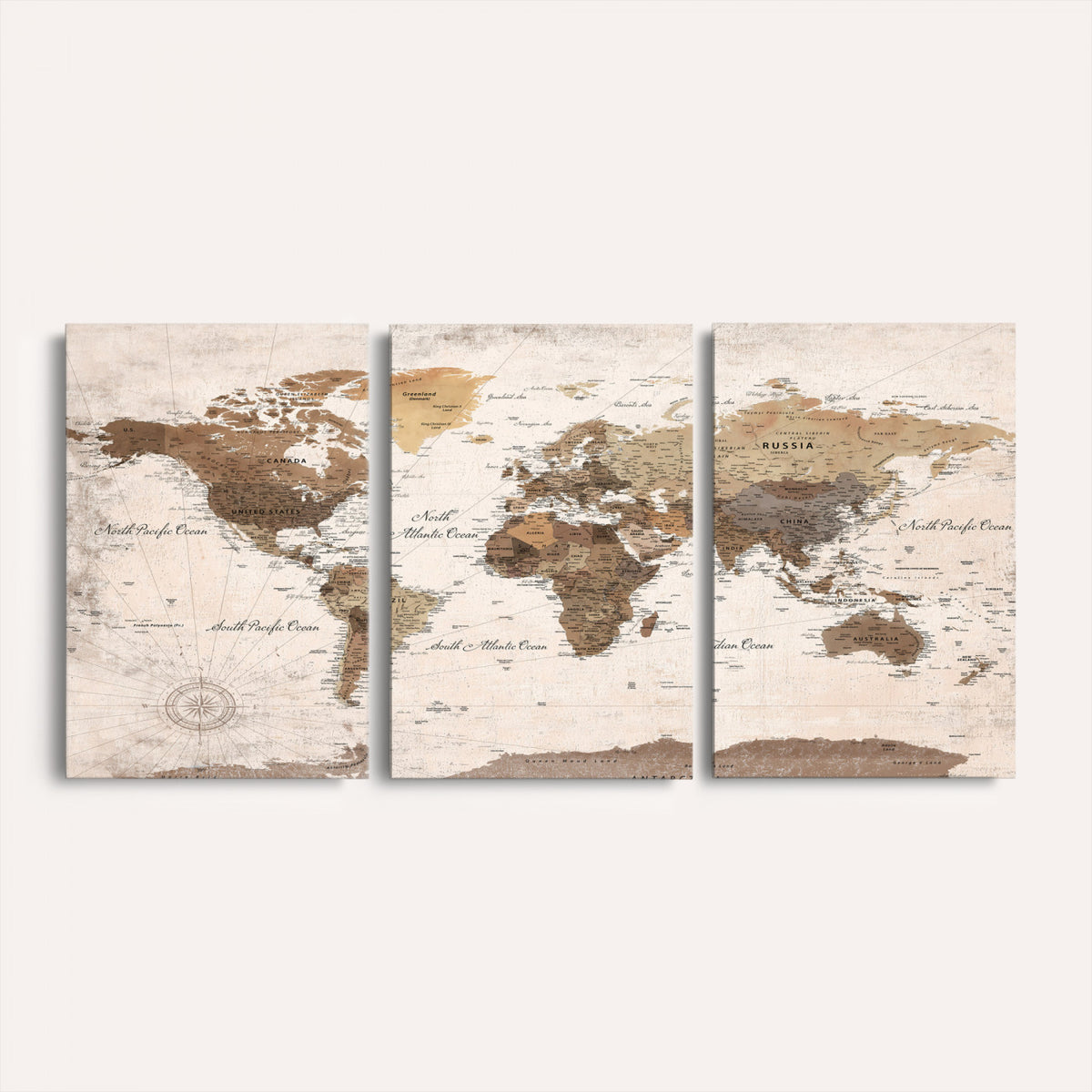 38923639-MGV-CV-36X24 - World Map Wall Art Canvas Print, Modern Decorative Framed Map Artwork Prints for Living Room, Office, Bedroom Wall Decor