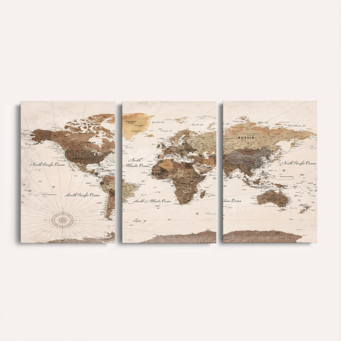World Map Canvas Print | Framed Detailed Map of the World Wall Art