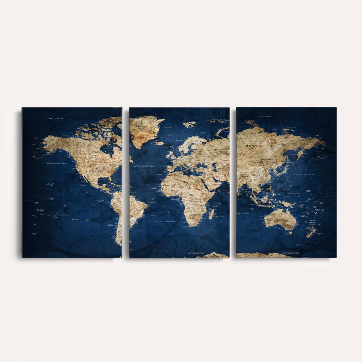 57503519-MGV-CV-36X24 - World Map Canvas Print – Framed Travel Map Wall Art for