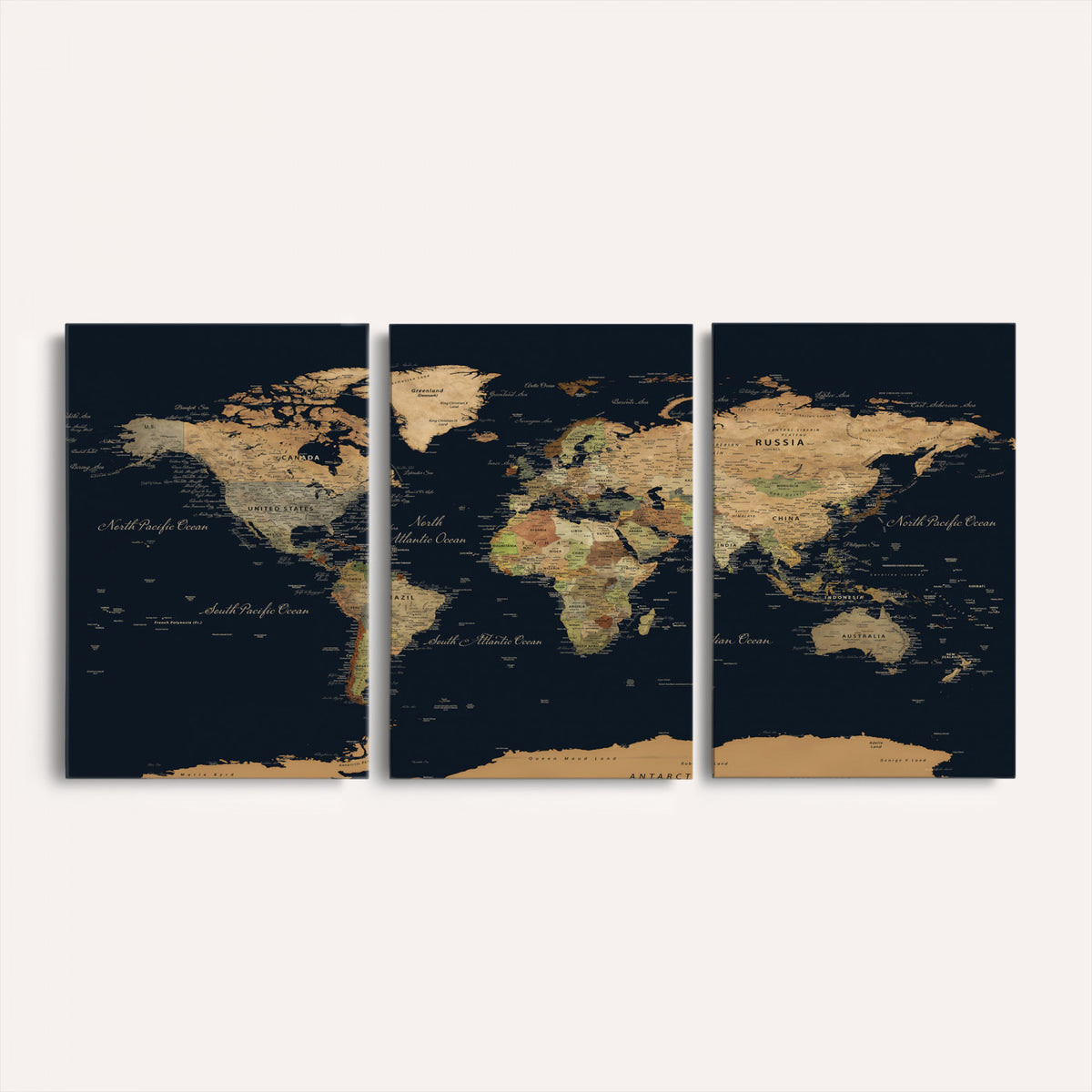 94449133-MGV-CV-36X24 - Vintage World Map Canvas on the Dark Background Wall Art