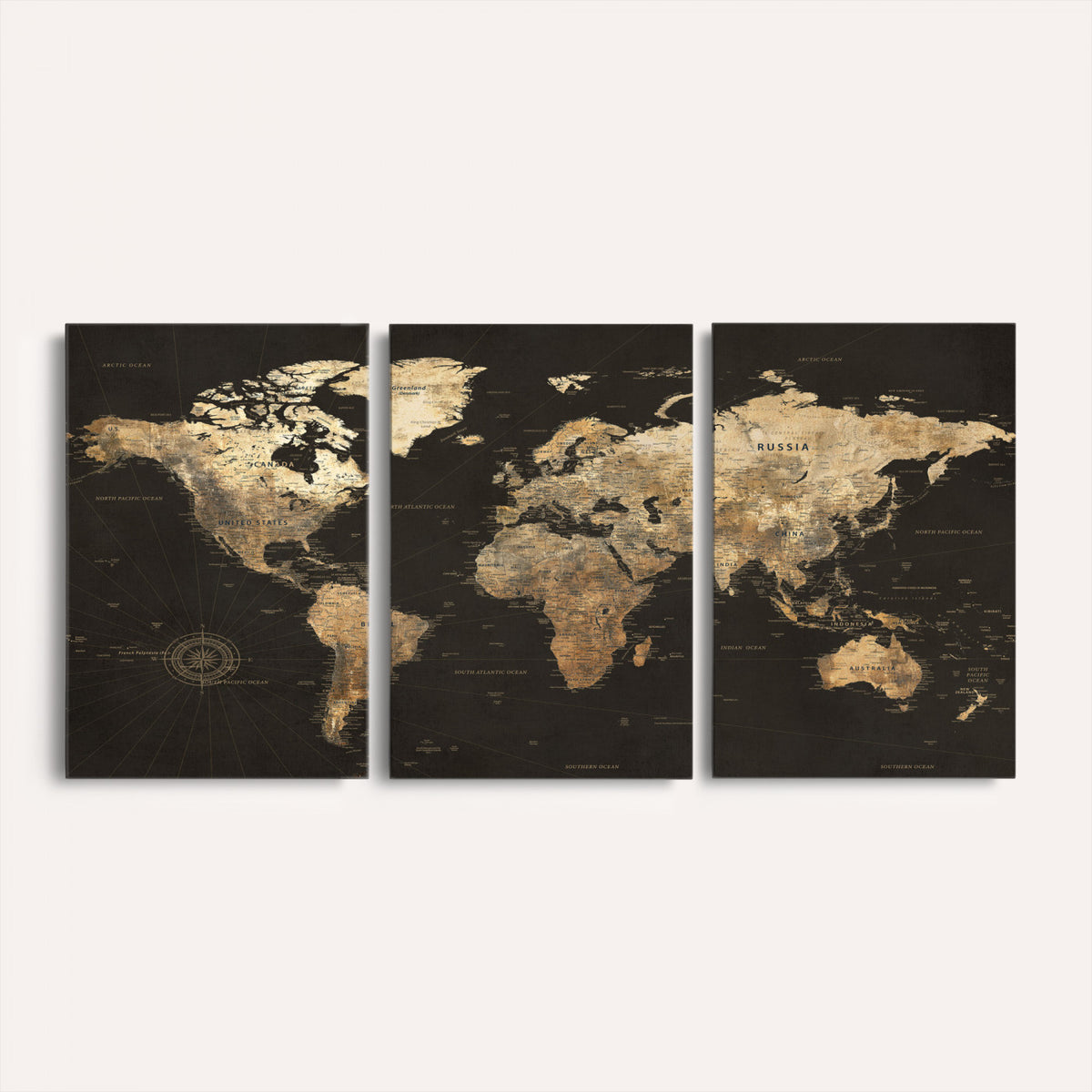 70985630-MGV-CV-36X24 - Framed World Map with Pin Canvas Print – Detailed World Map