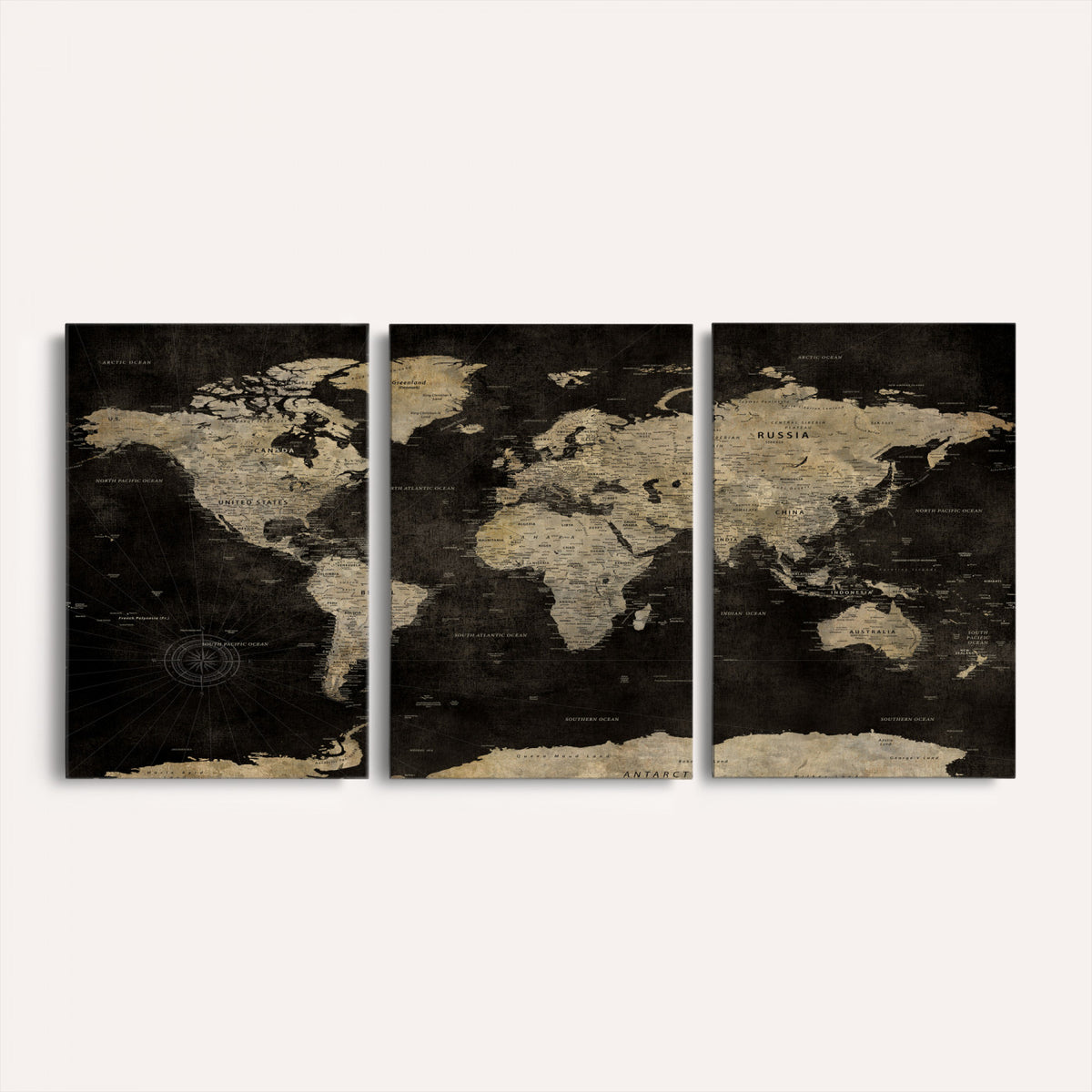 60653880-MGV-CV-36X24 - Push Pin World Map Canvas Wall Art Print, Interactive Travel