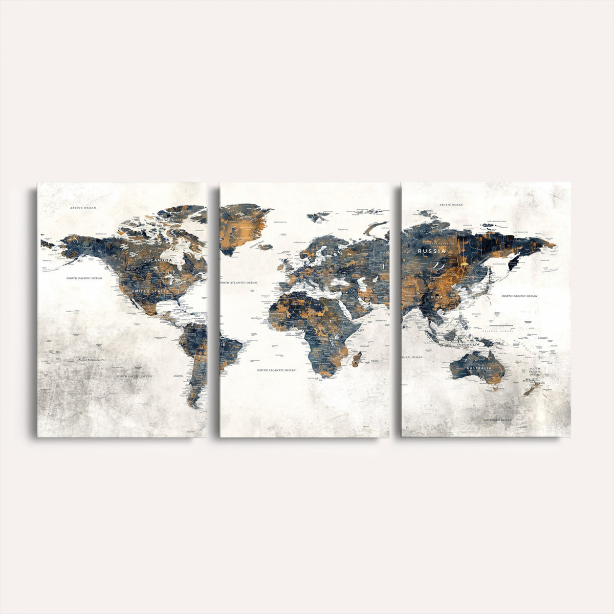 52451147-MGV-CV-36X24 - World Map Wall Art Canvas Print for Office Wall Decor