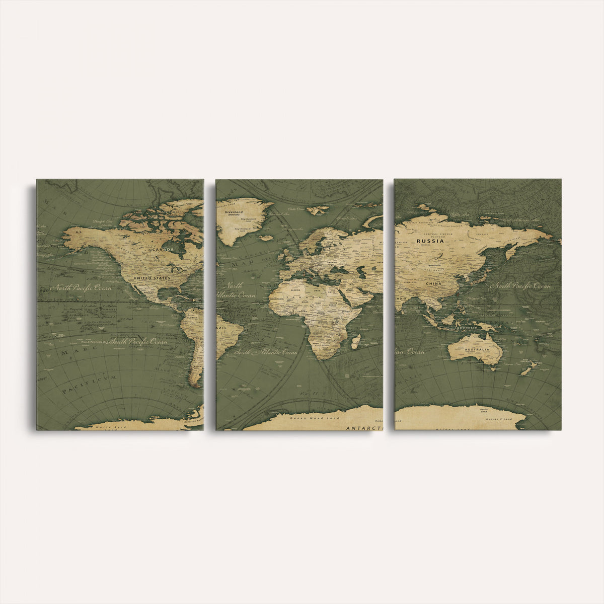 75846040-MGV-CV-36X24 - Large World Map Canvas Wall Art Print for Study Room Decor -