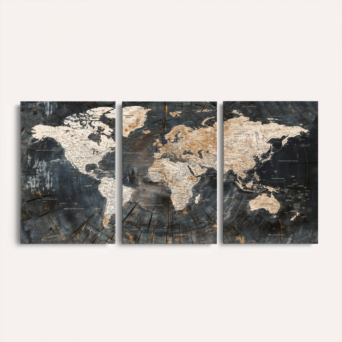 World Map Canvas Print | Detailed Map of the World Wall Art