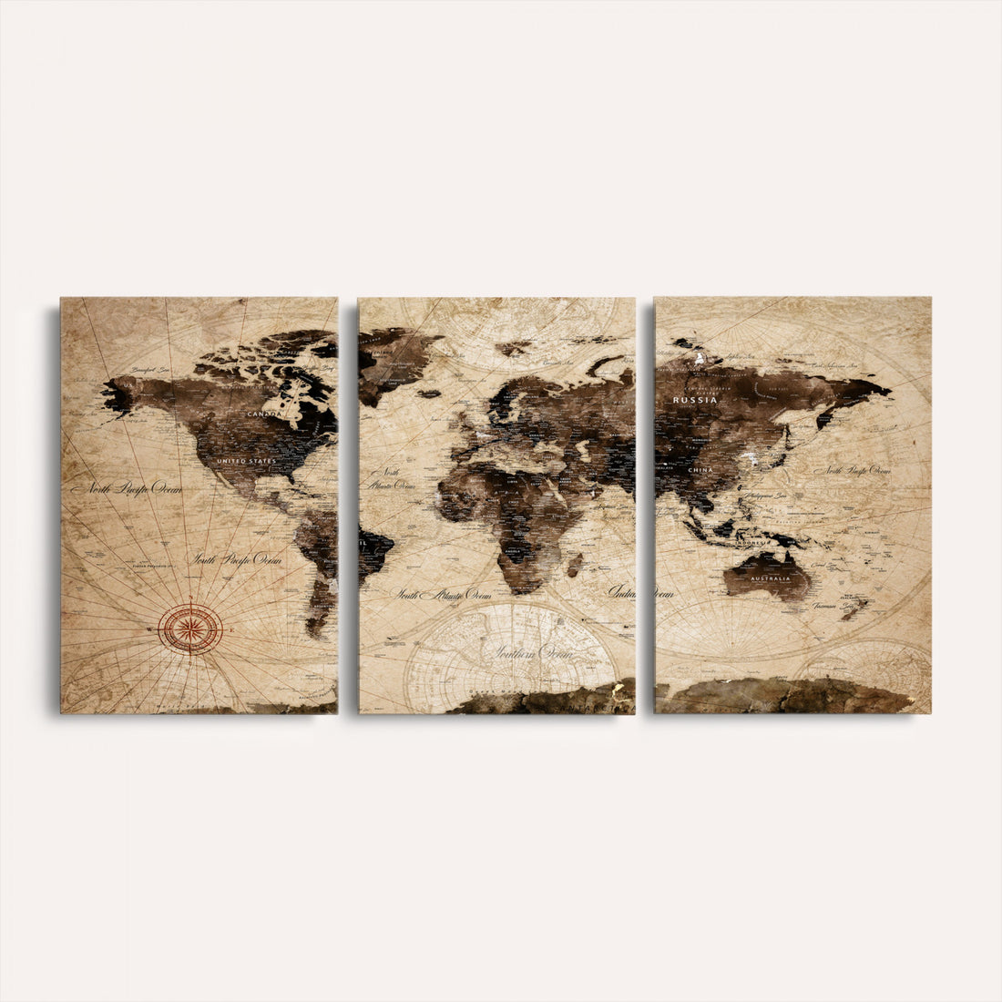 World Map Wall Art Canvas Print