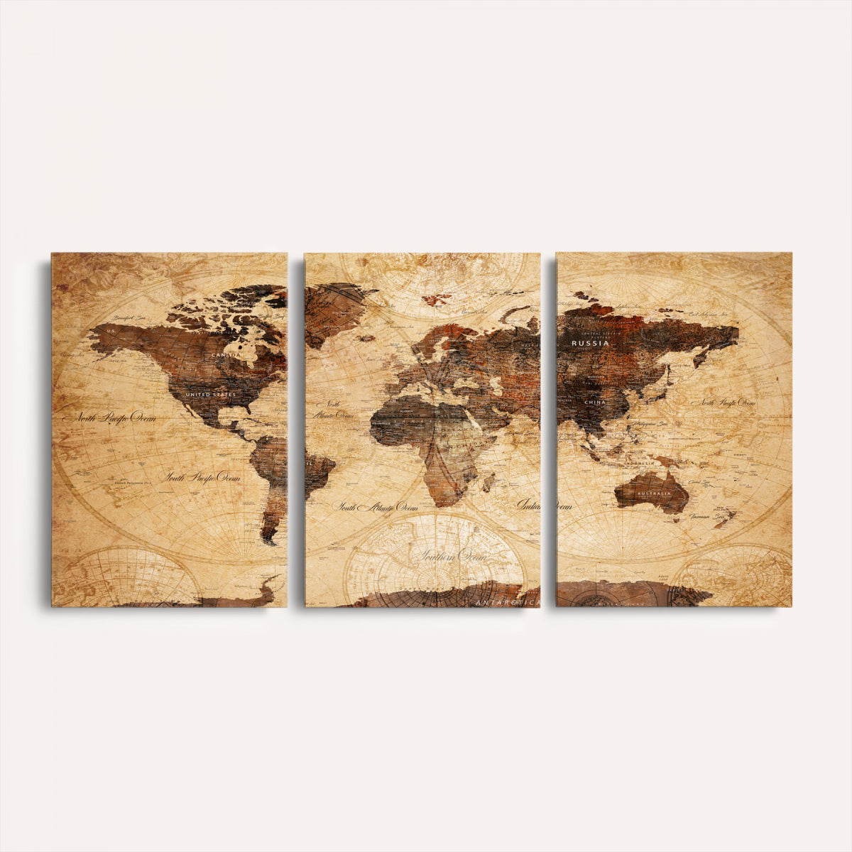40760475-MGV-CV-36X24 - World Map Wall Art Canvas Print, Modern Decorative Framed Map Artwork Prints for Living Room, Office, Bedroom Wall Decor