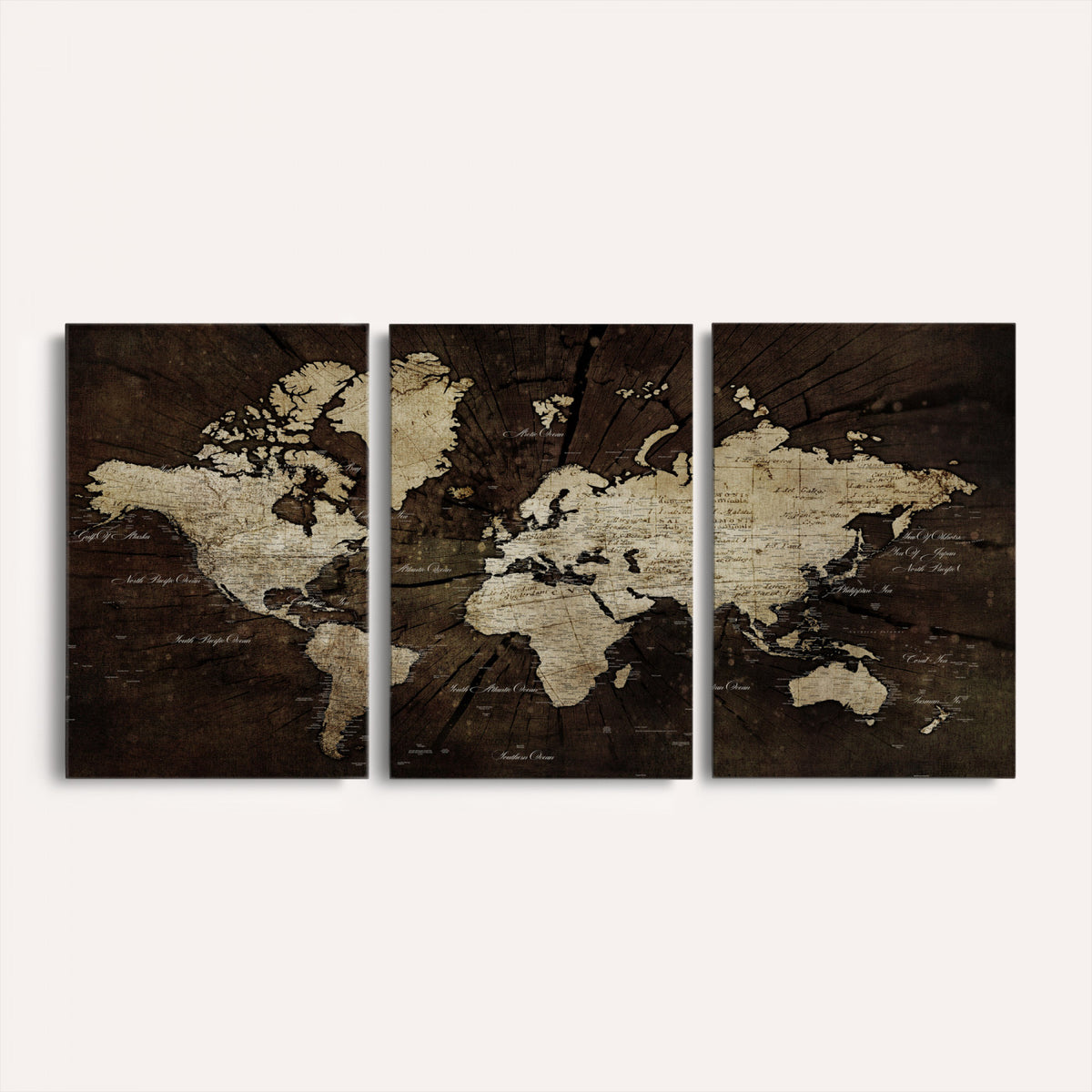 40991509-MGV-CV-36X24 - World Map Wall Art Canvas Print, Modern Decorative Framed Map Artwork Prints for Living Room, Office, Bedroom Wall Decor