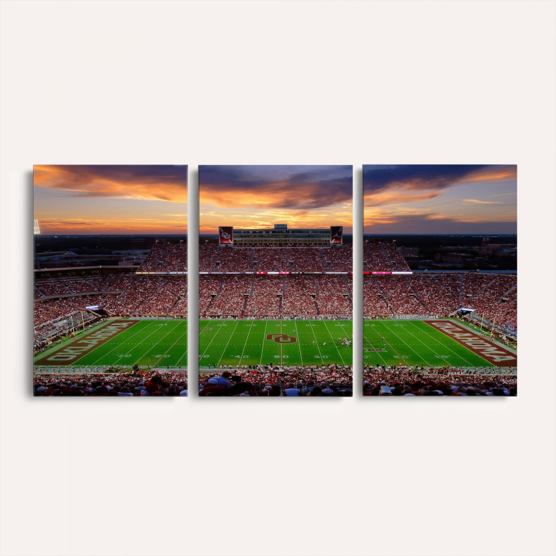 Oklahoma Sooners Stadium Wall Art Canvas Print, College Football Decor