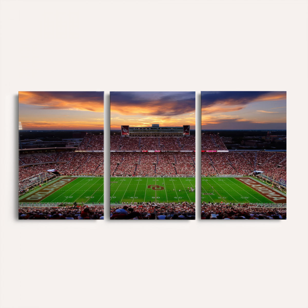 51457497-MGV-CV-36X24 - Oklahoma Sooners Stadium Wall Art Canvas Print, College Football Decor