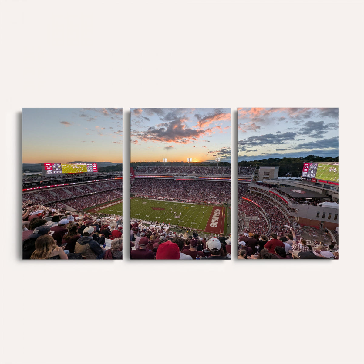 71837429-MGV-CV-36X24 - Donald W. Reynolds Razorback Stadium Wall Art Canvas Print – Arkansas Razorbacks Football Artwork for Home, Office, and Sports Room Decor
