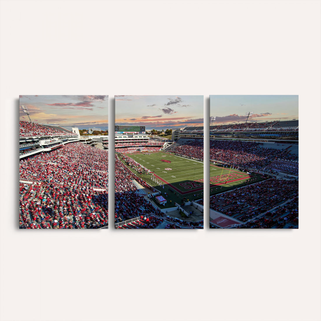 Donald W. Reynolds Razorback Stadium Wall Art Canvas Print, Framed and Ready to Hang