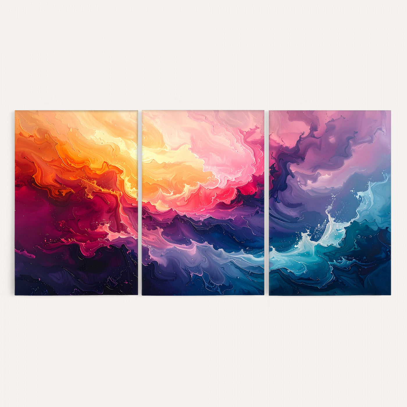 16157633-MGV-CV-36X24 - Large Colorful Abstract Canvas Wall Art Print, Vibrant Popup Color Art Print