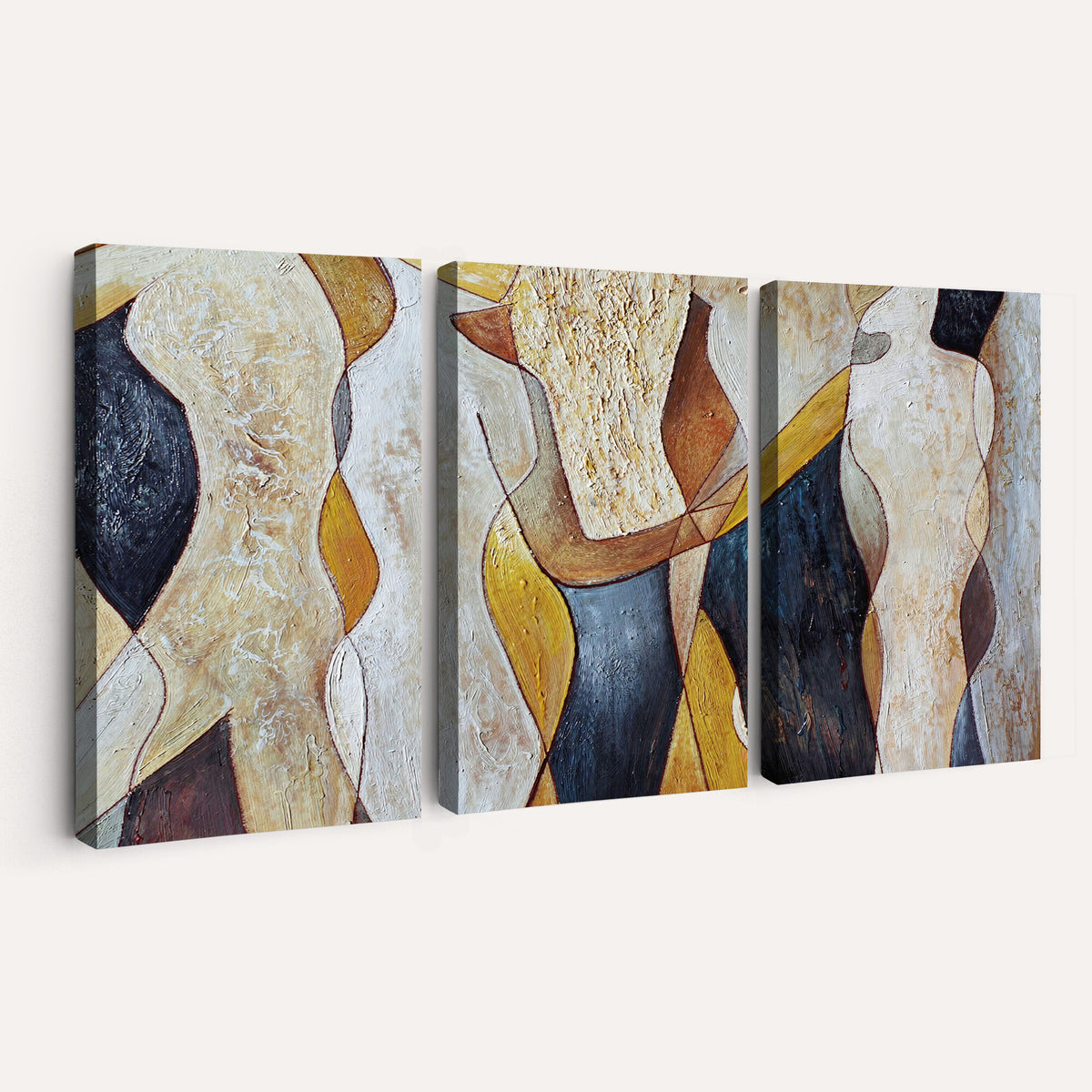 96079939-MGV-CV-36X24 - Mid Century Modern Figurative Canvas Wall Art Abstract Cubist Painting Print