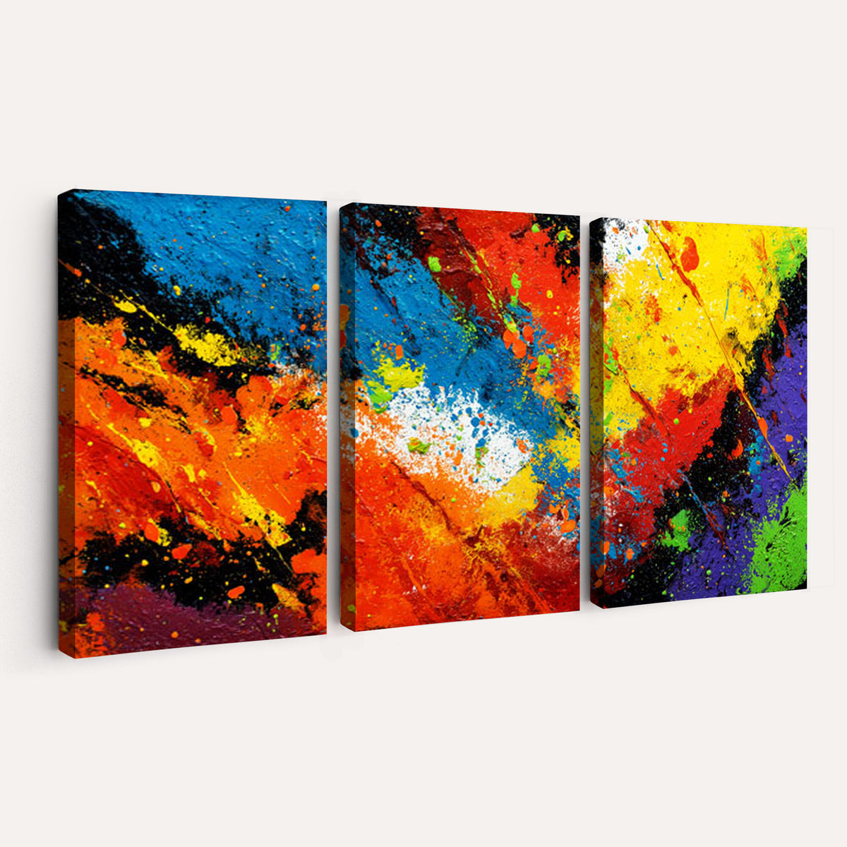 74888753-MGV-CV-36X24 - Vibrant Blue Abstract Canvas Wall Art Colorful Painterly Oil Painting Style Print
