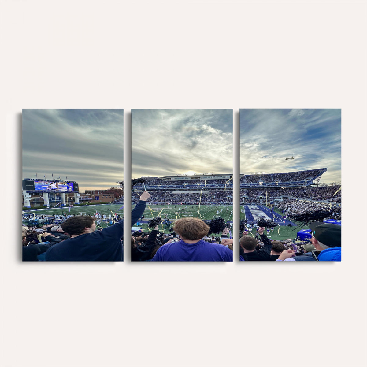 400867JMU-MGV-CV-36X24 - JMU Stadium Wall Art Canvas Print for Game Room Decor - James Madison University Stadium