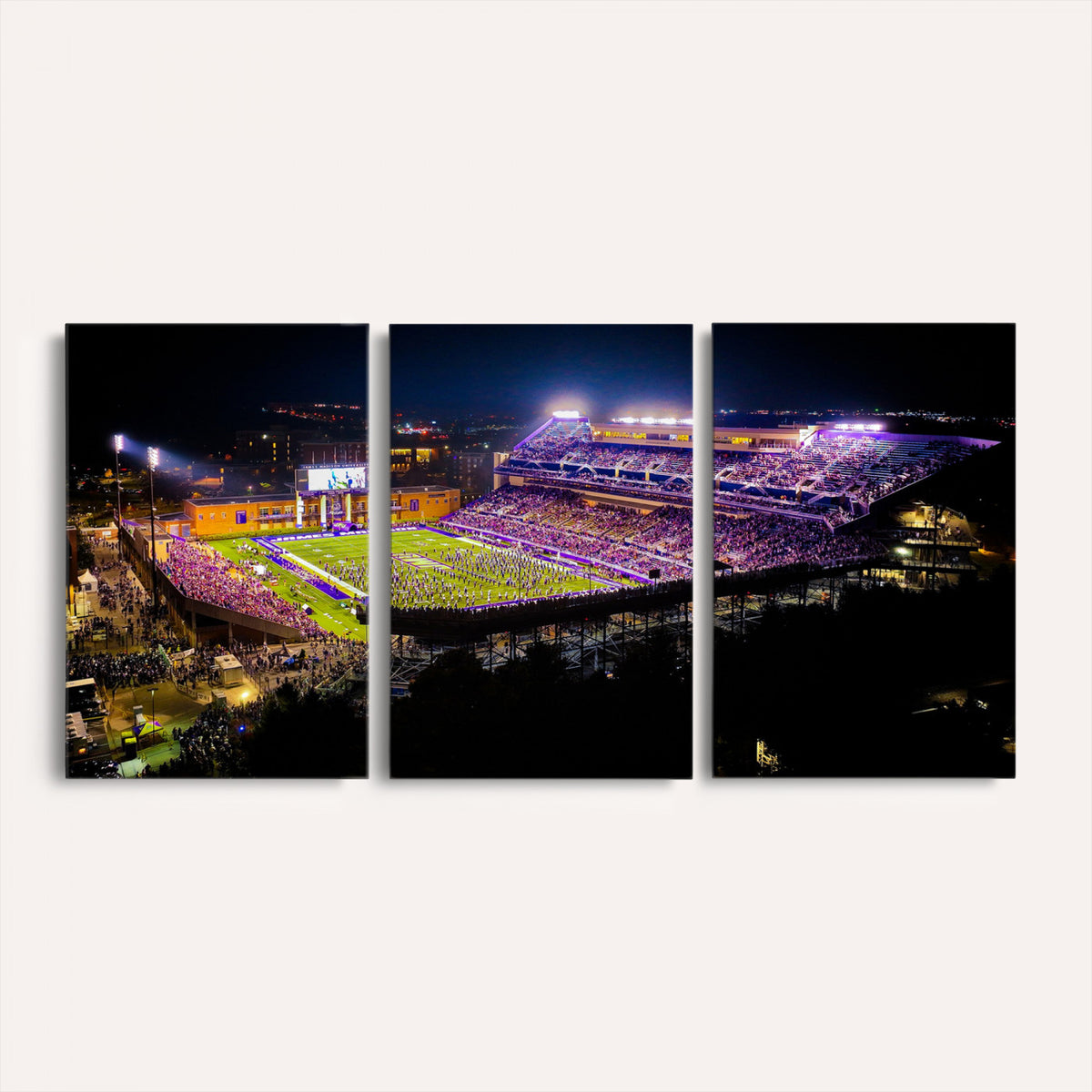 400867JMU2-MGV-CV-36X24 - JMU Stadium Wall Art Canvas Print for Game Room Decor - James Madison University Stadium
