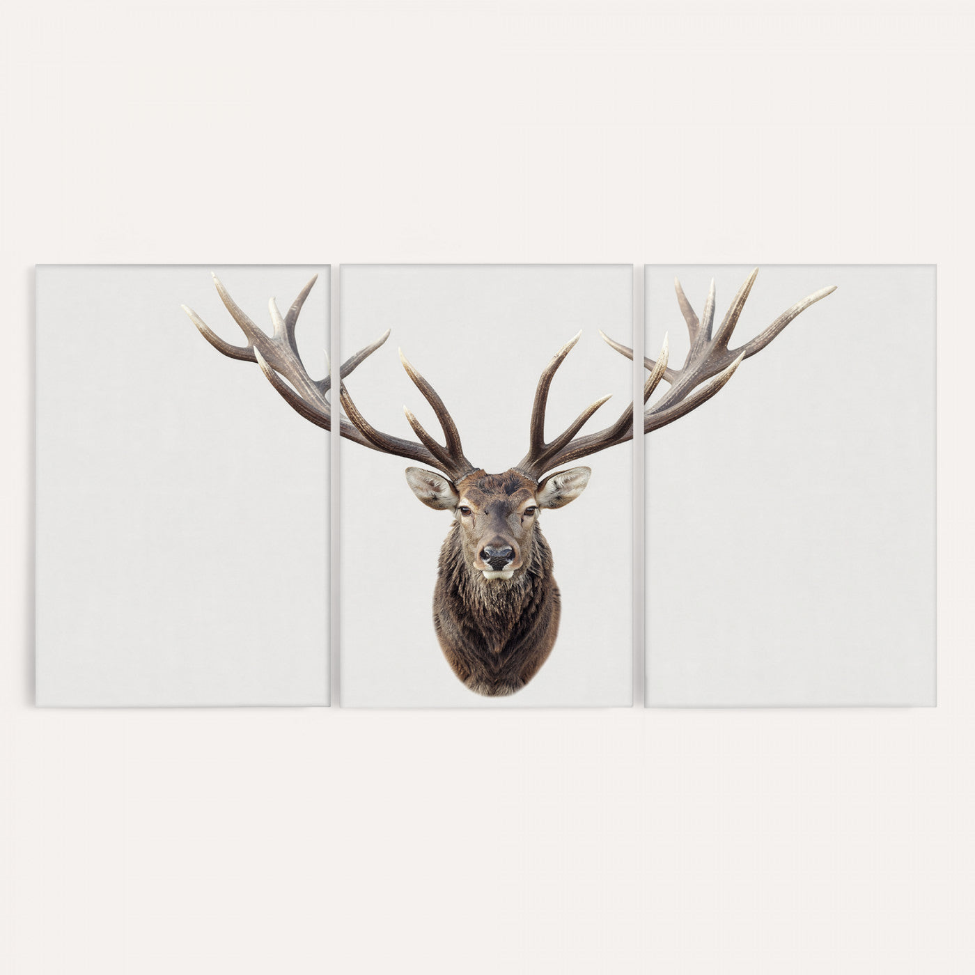 840173GY-MGV-CV-36X24 - Majestic Red Deer Canvas Wall Art – Stag Antlers Horns Print, Wildlife Hunting Poster, Rustic Cabin Lodge Decor