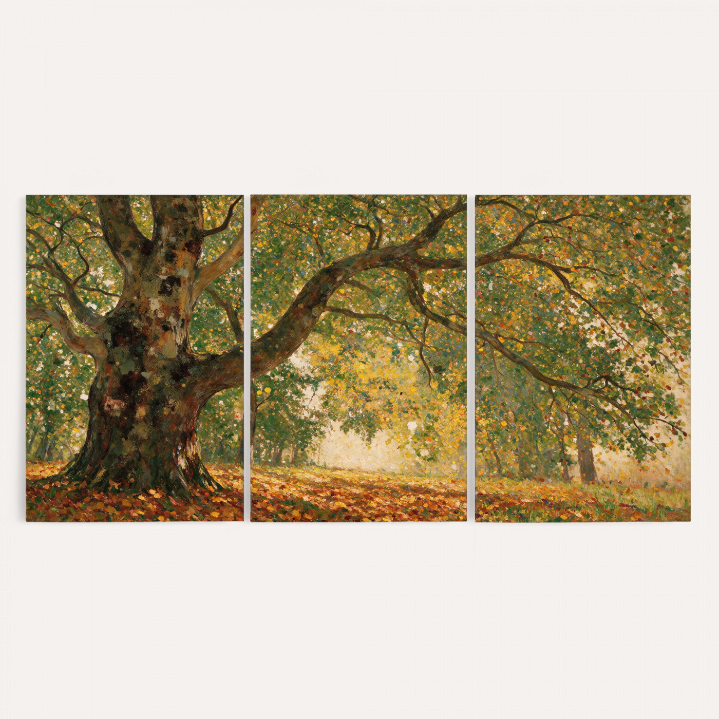 52555601-MGV-CV-36X24 - Claude Monet Style The Bodmer Oak Fontainebleau Forest Wall Art Canvas Print, Autumn Landscape Painting Print