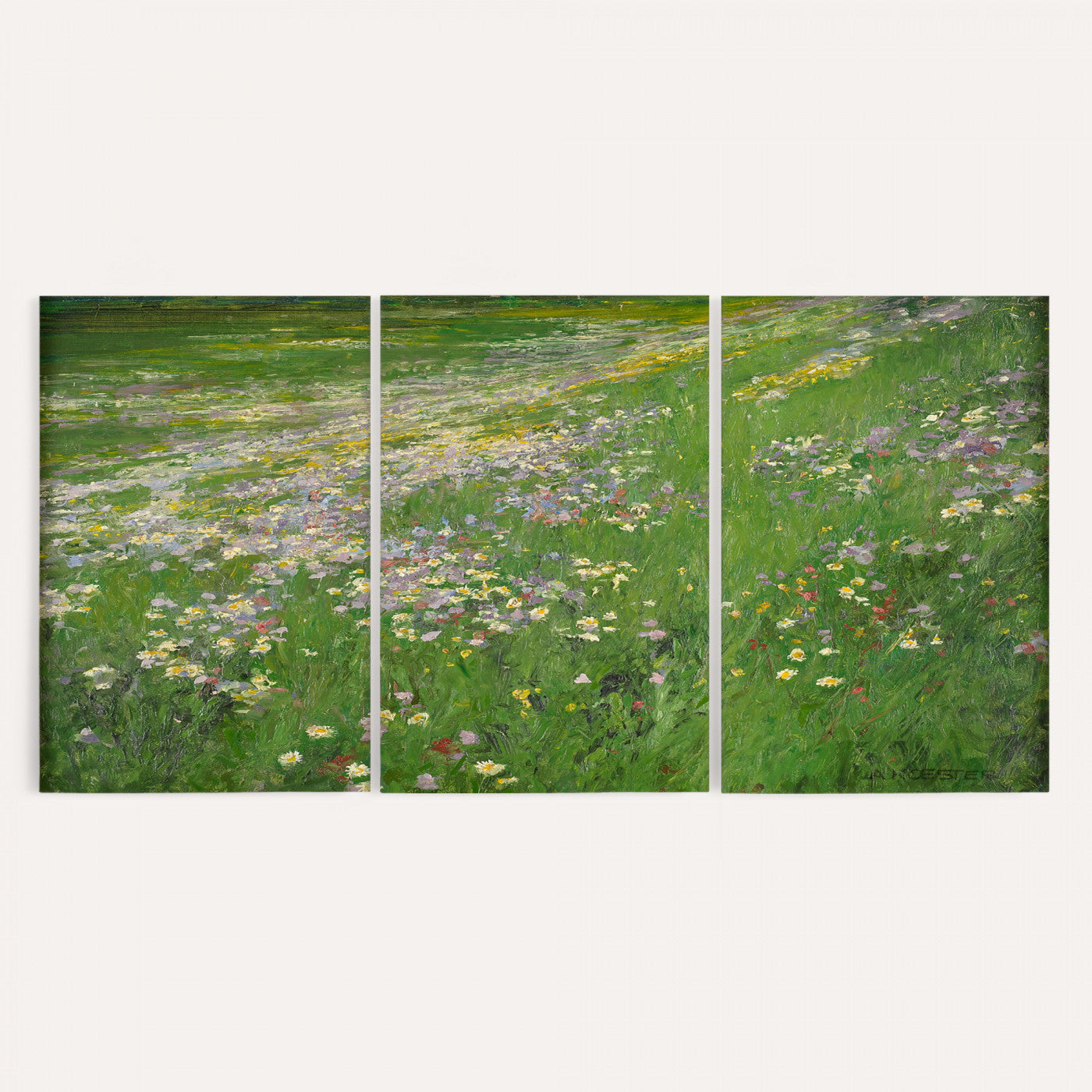 63535040-MGV-CV-36X24 - Alexander Koester Flower Meadow Canvas Wall Art, Vintage Landscape Print