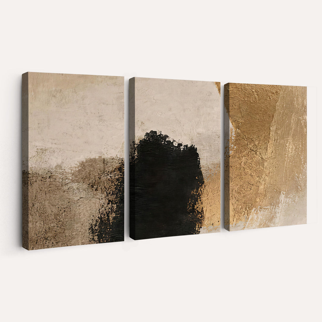 Mid Century Modern Geometric Canvas Wall Art, Abstract Triptych Print