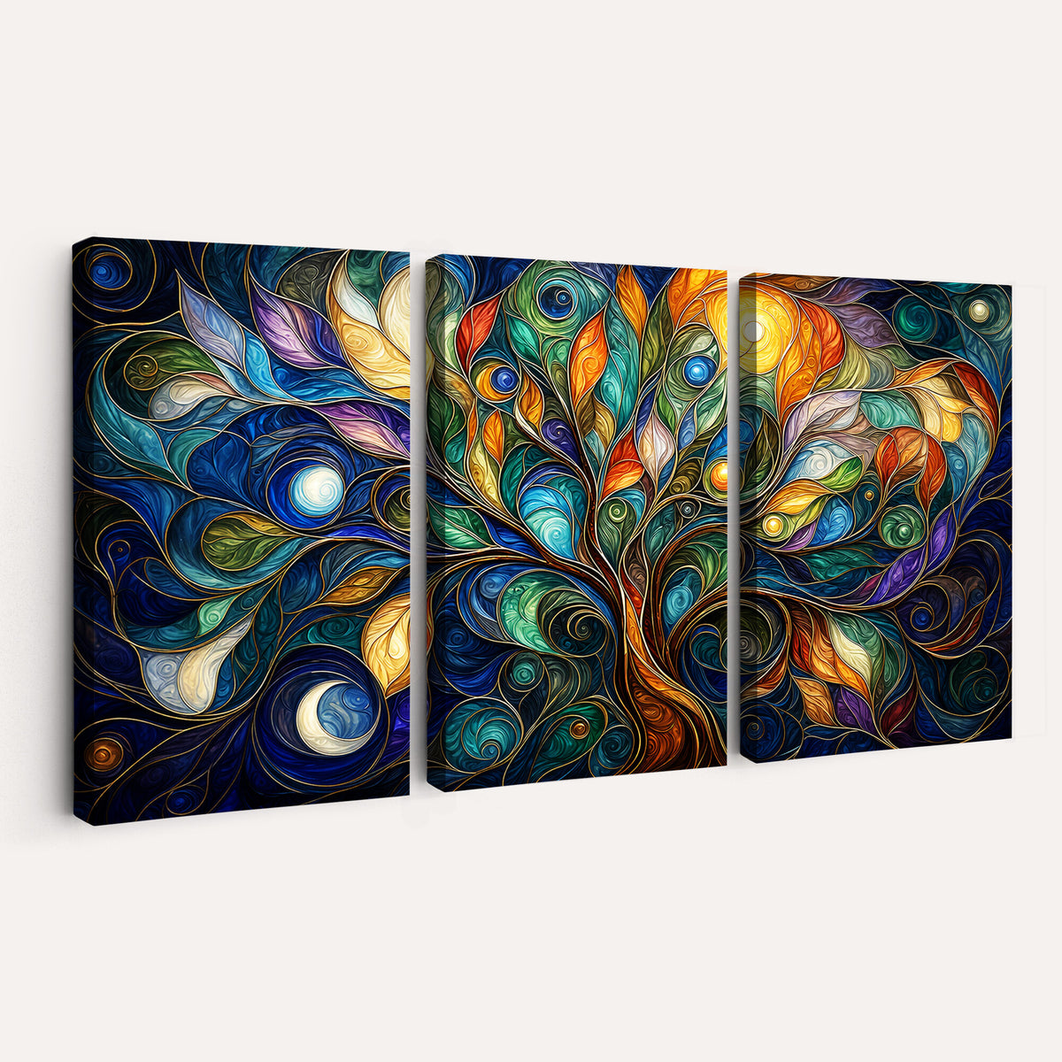 60127105-MGV-CV-36X24 - Psychedelic Tree Of Life Wall Art - Vibrant Swirl Cosmic Nature Decor