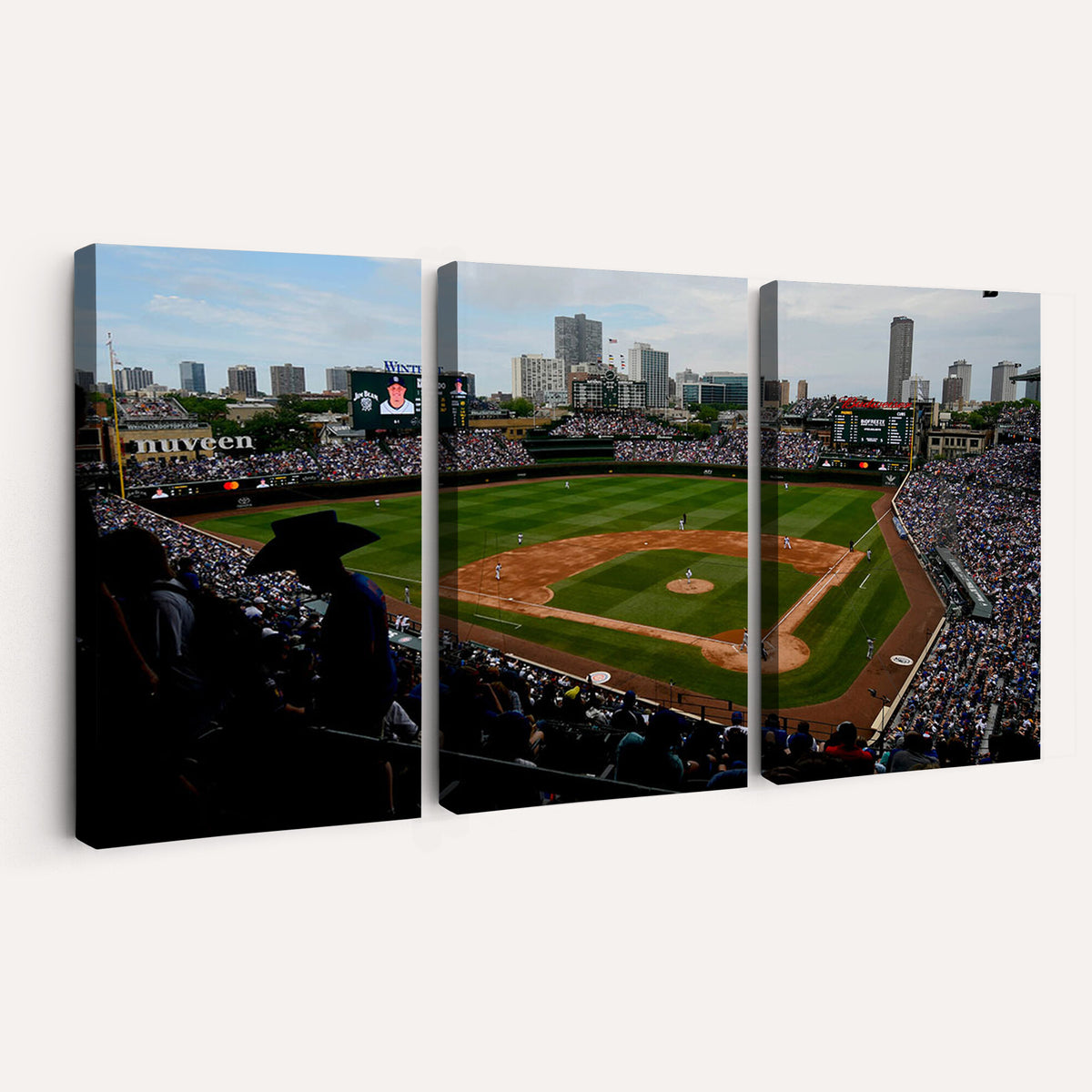 34859D-MGV-CV-36X24 - Chicago Cubs Baseball Team Print - Wrigley Field Stadium