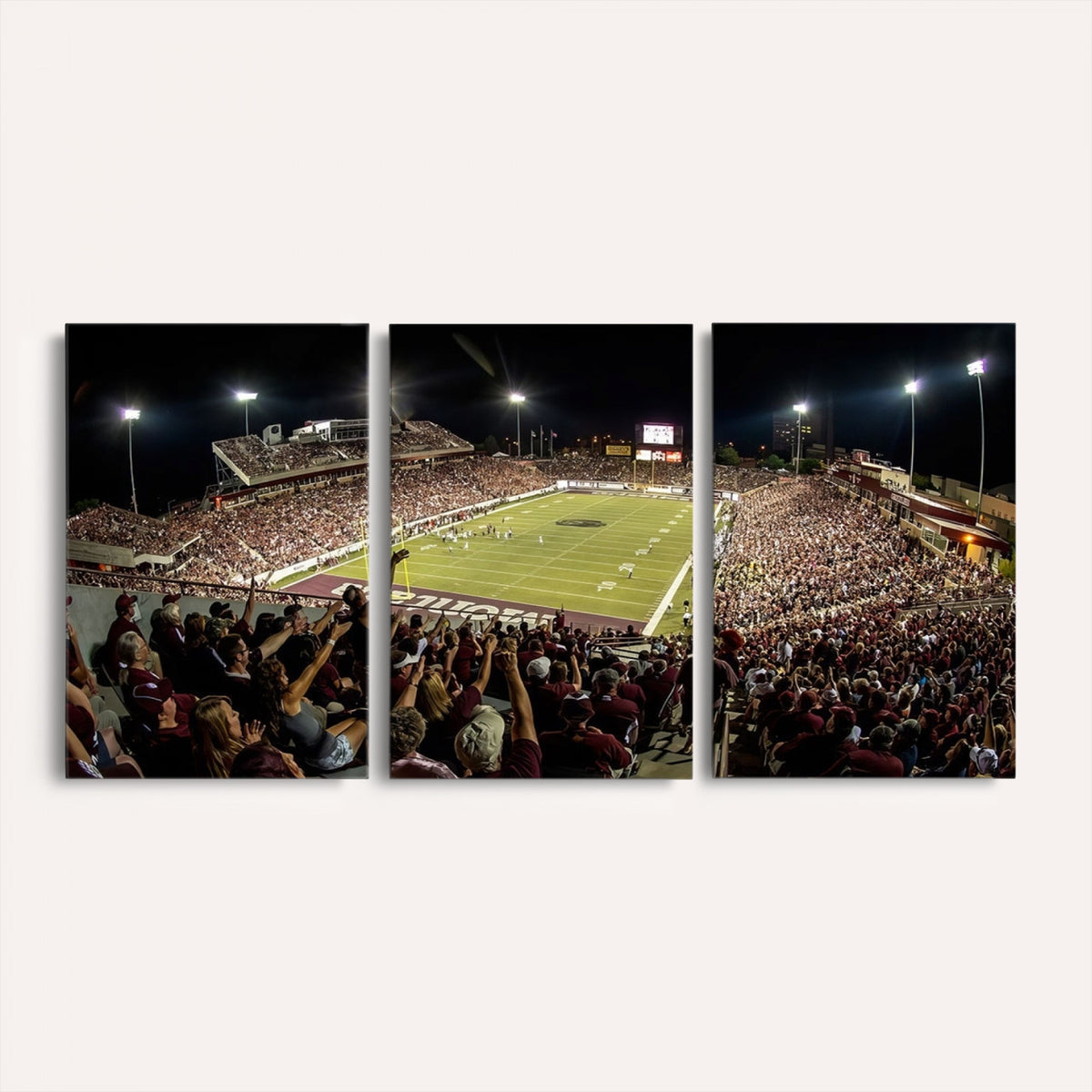 94126-MGV-CV-36X24 - Washington-Grizzly Stadium Canvas Wall Art | Exciting Game Night Atmosphere in Panoramic View