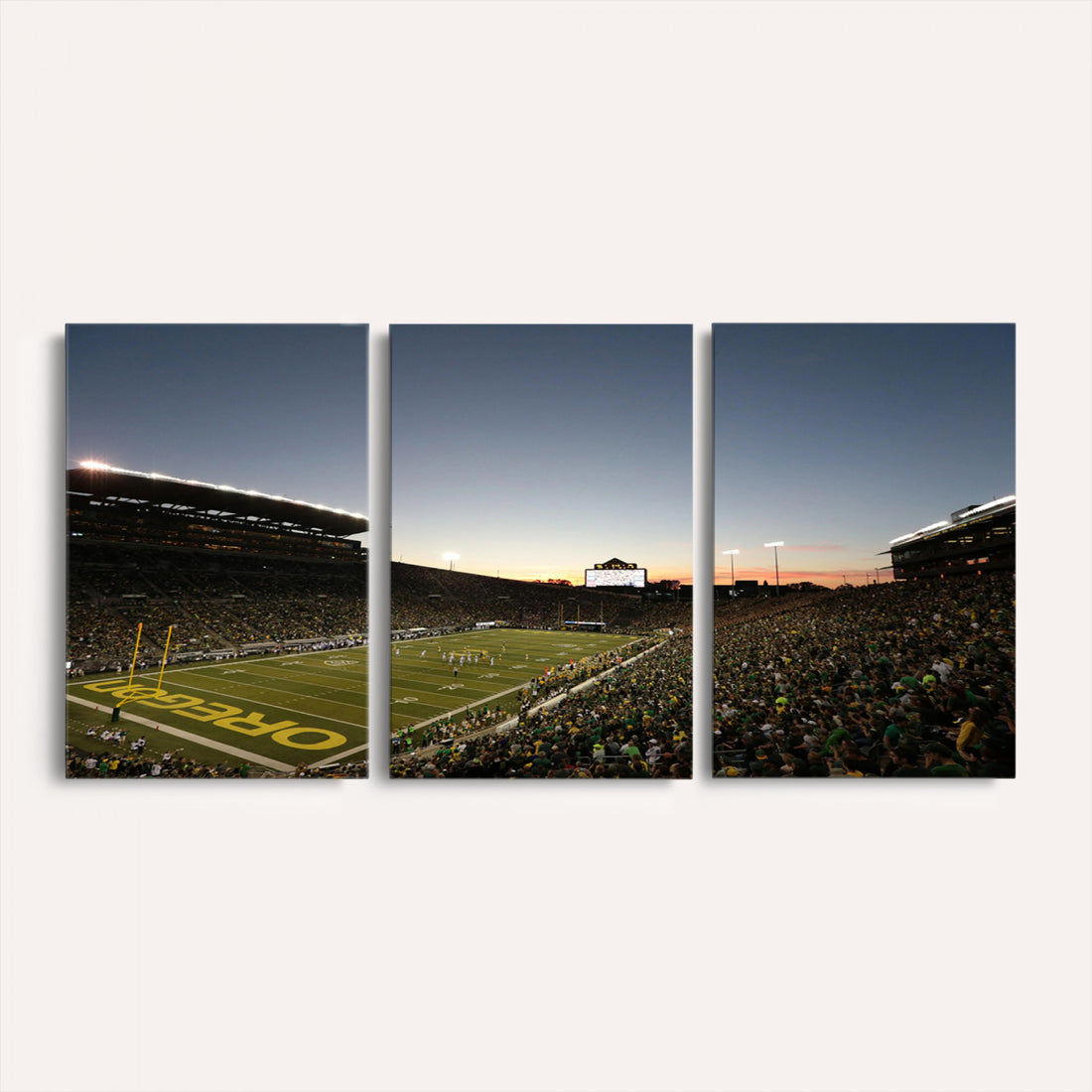 Oregon Ducks Football Team Print - Eugene Autzen Stadium