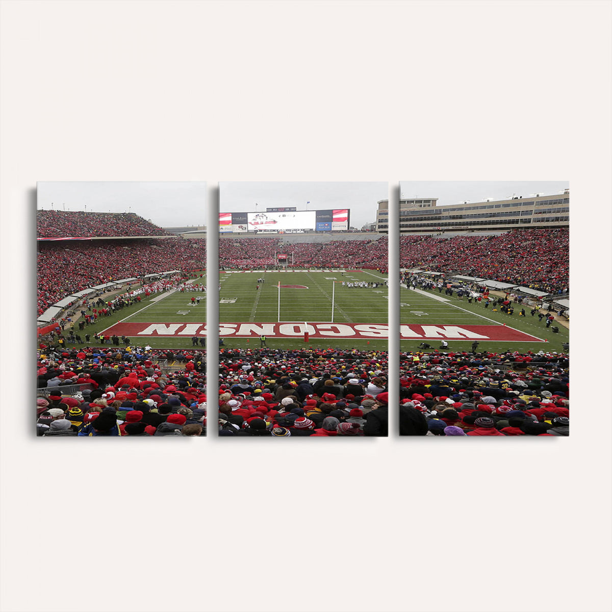 23461-MGV-CV-36X24 - Wisconsin Badgers Team Print Canvas, Madison Camp Randall Stadium Wall Art