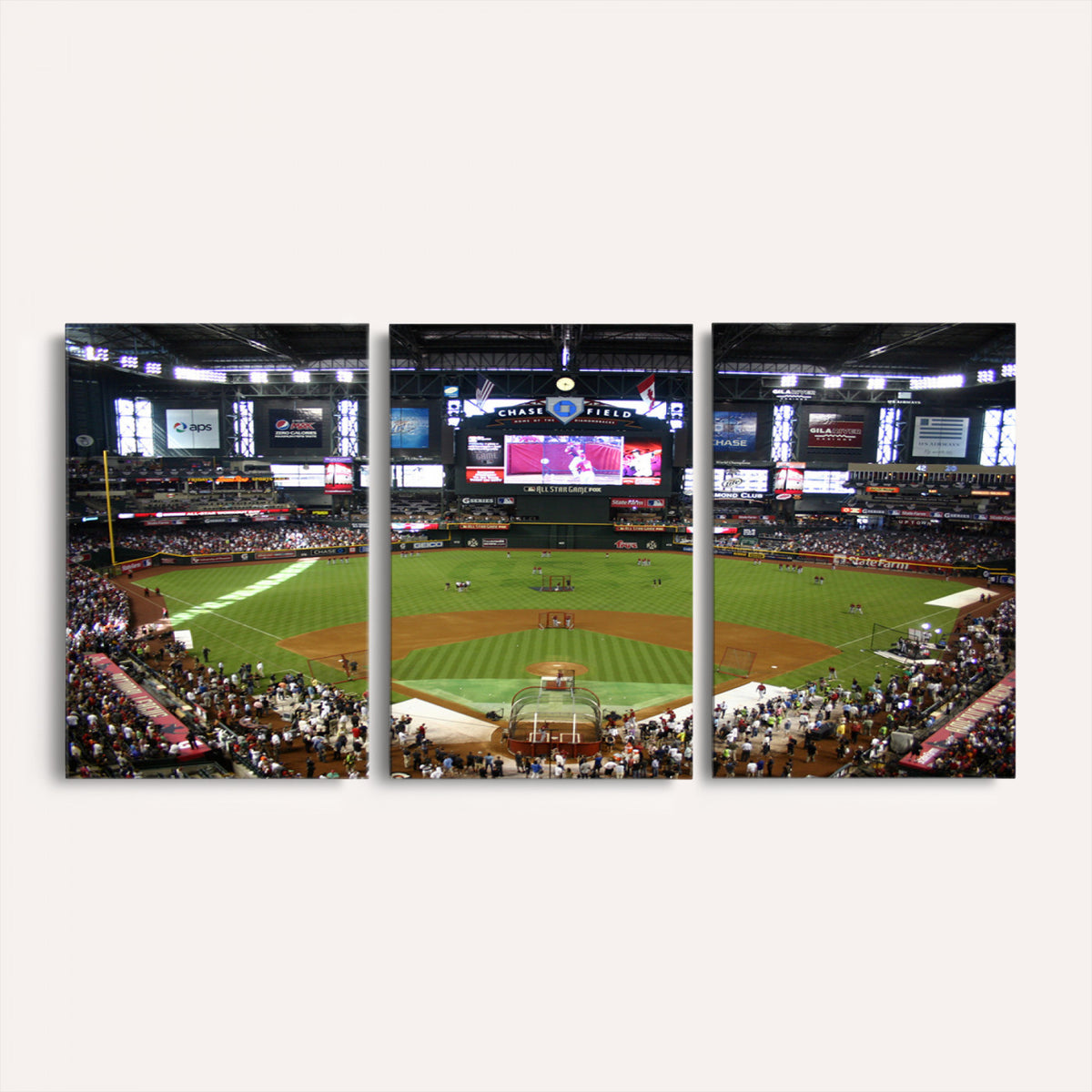91630-MGV-CV-36X24 - Arizona Diamondbacks Baseball Team Print, Phoenix Chase Field Baseball Stadium Wall Art