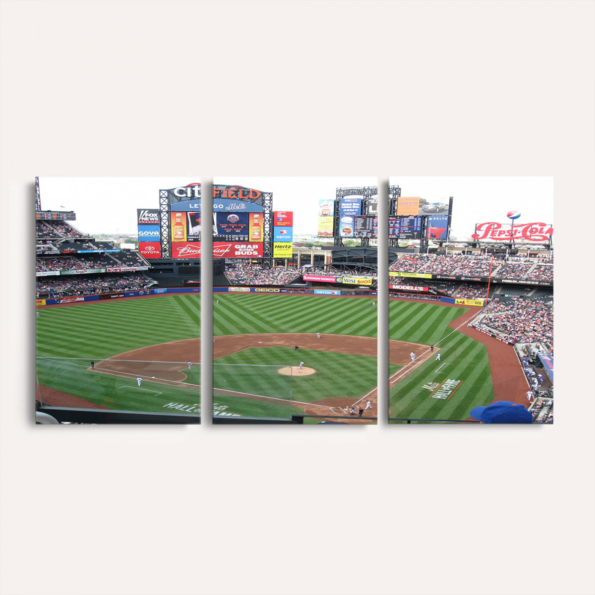 64829-MGV-CV-36X24 - New York Mets Baseball Team Print, Citi Field Baseball Stadium Wall Art