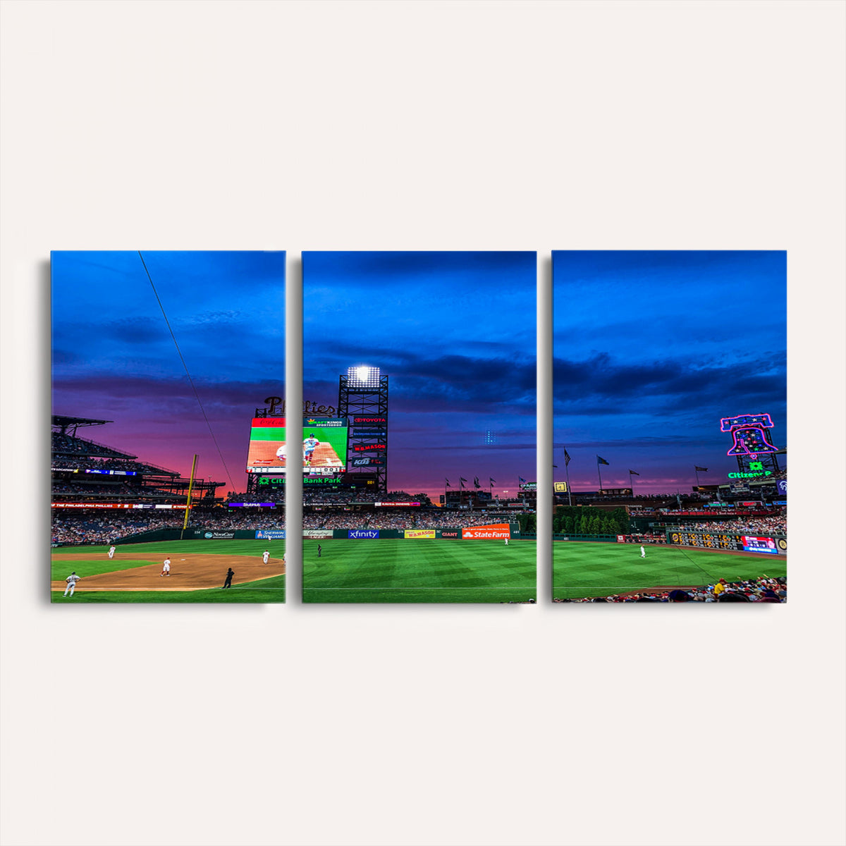 20427-MGV-CV-36X24 - Philadelphia Phillies Baseball Team Print, Citizens Bank Park, Extra Large Game Room Wall Decor