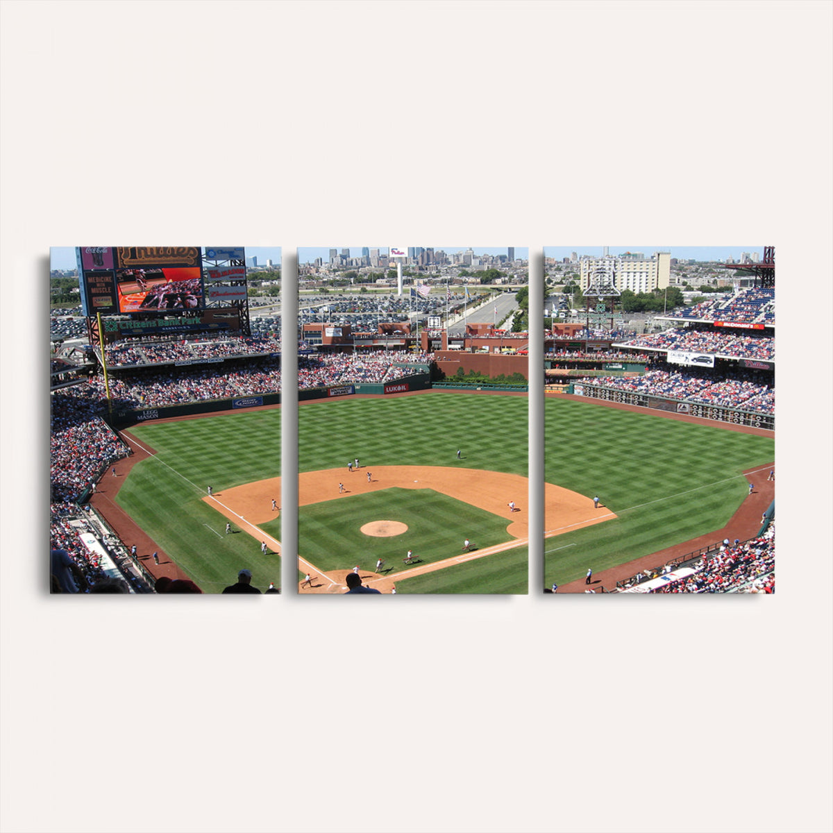 85755-MGV-CV-36X24 - Philadelphia Phillies Baseball Team Print - Philadelphia Citizens Bank Park Stadium Wall Art Canvas