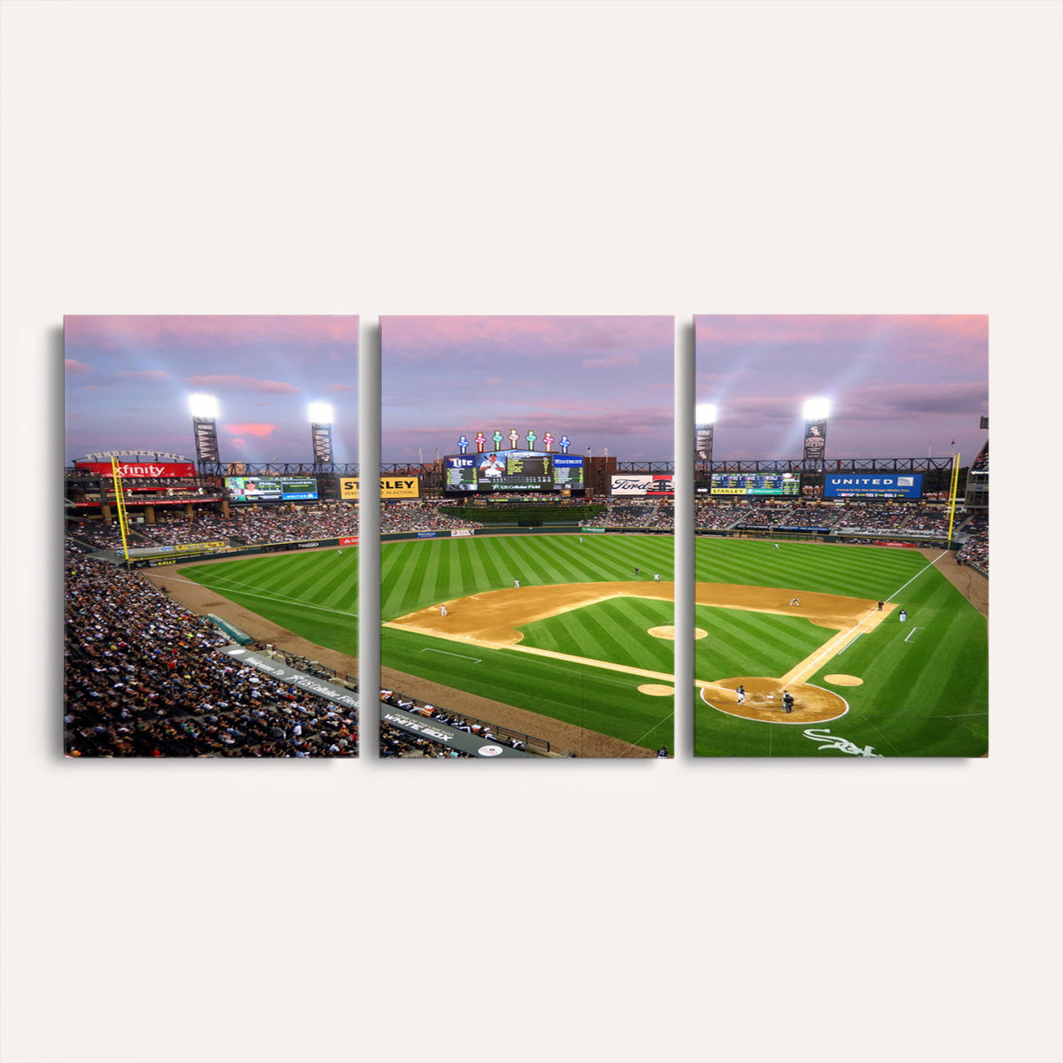 38470-MGV-CV-36X24 - Chicago White Sox Baseball Team Print Canvas, Guaranteed Rate Field Stadium Wall Art