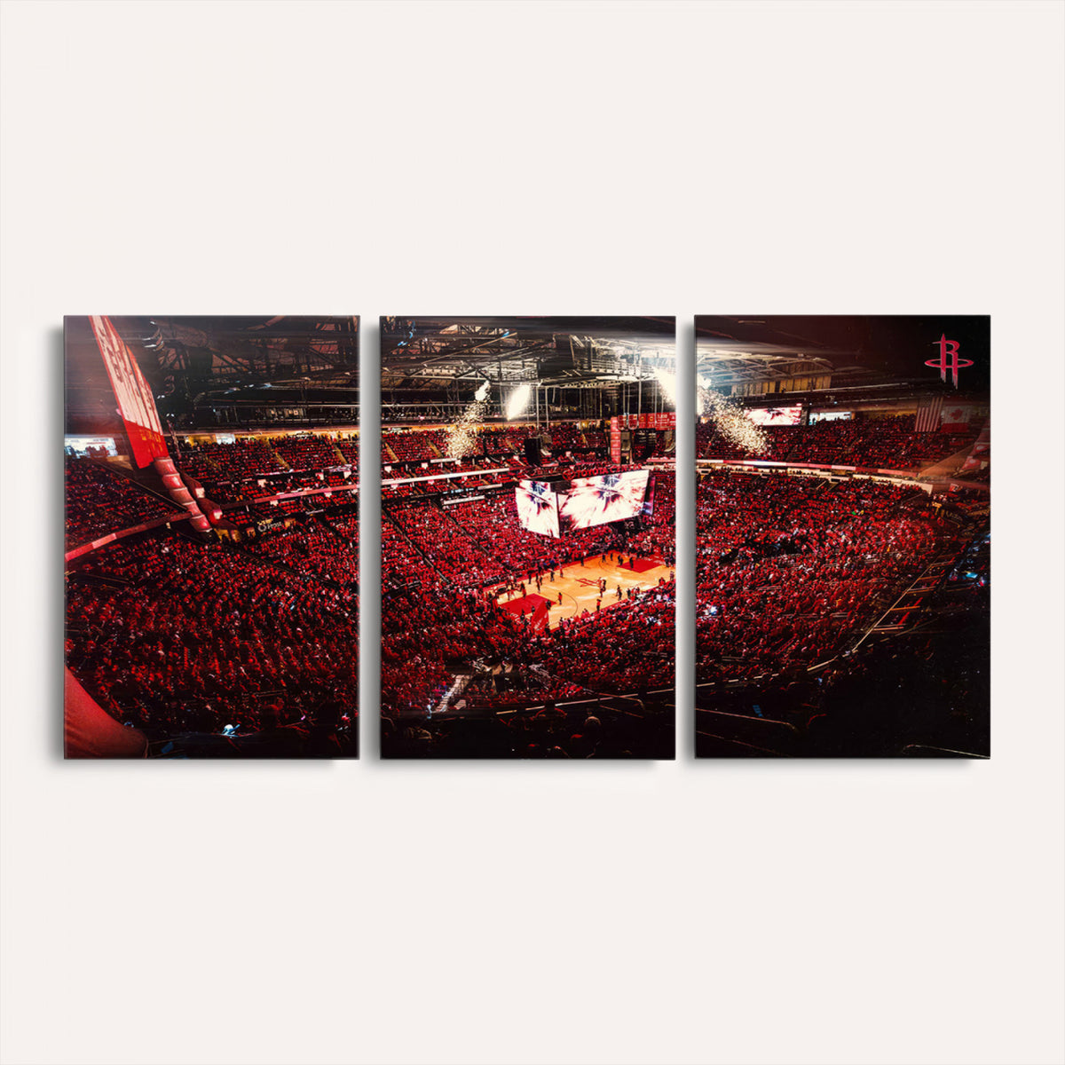 91527-MGV-CV-36X24 - Houston Rockets Basketball Team Print Canvas, Houston Toyota Center Arena Wall Art