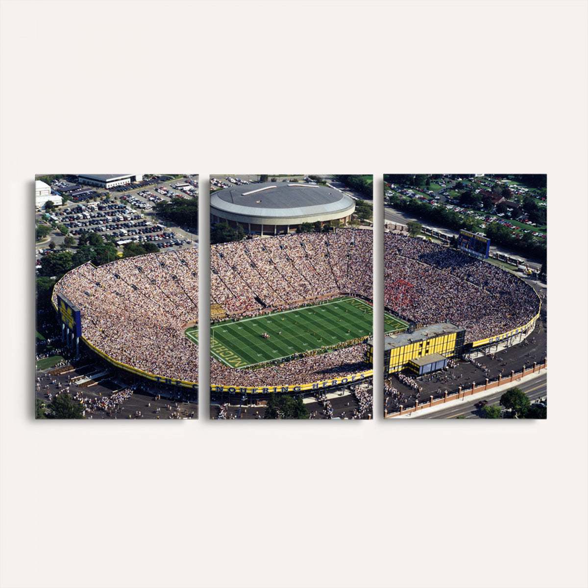 27314-MGV-CV-36X24 - Michigan Wolverines Football Team Print, Ann Arbor Michigan Stadium Wall Art