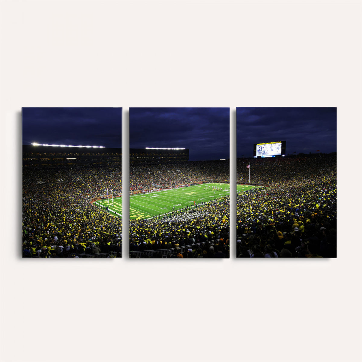15448-MGV-CV-36X24 - Michigan Wolverines Football Canvas Wall Decor, Football Team Print, Ann Arbor Michigan Stadium