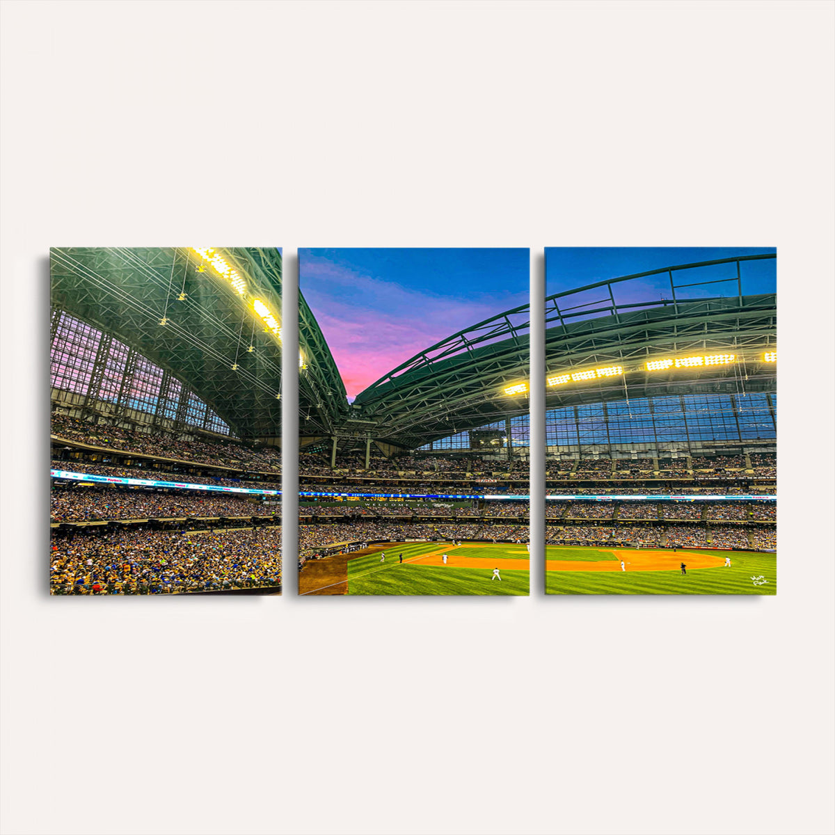 17006-MGV-CV-36X24 - Milwaukee Brewers Baseball Team Print Canvas, American Family Field Stadium Wall Art