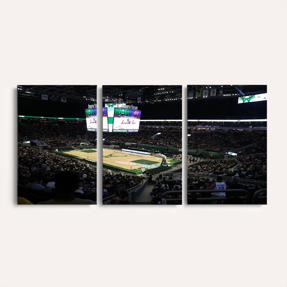69882-MGV-CV-36X24 - Milwaukee Bucks Basketball Print, Fiserv Forum Stadium Wall Art