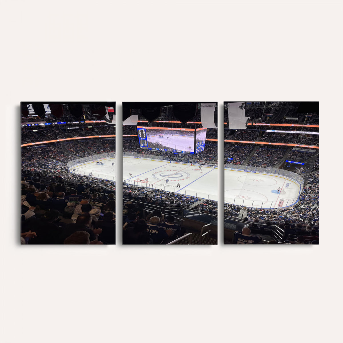 51641-MGV-CV-36X24 - Amalie Arena Florida Wall Art Canvas Print, NHL Hockey, Framed and Ready to Hang