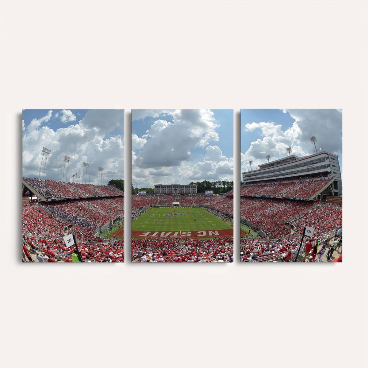 30640-MGV-CV-36X24 - NC State Wolfpack Football Team Print Canvas- Raleigh Carter-Finley Stadium Wall Art Canvas Print