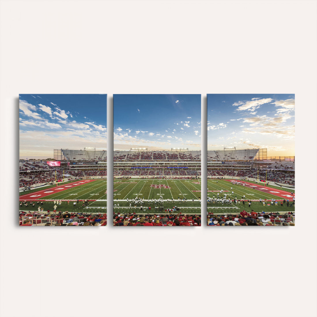 Framed Houston Cougars Football Team Print, Houston TDECU Stadium