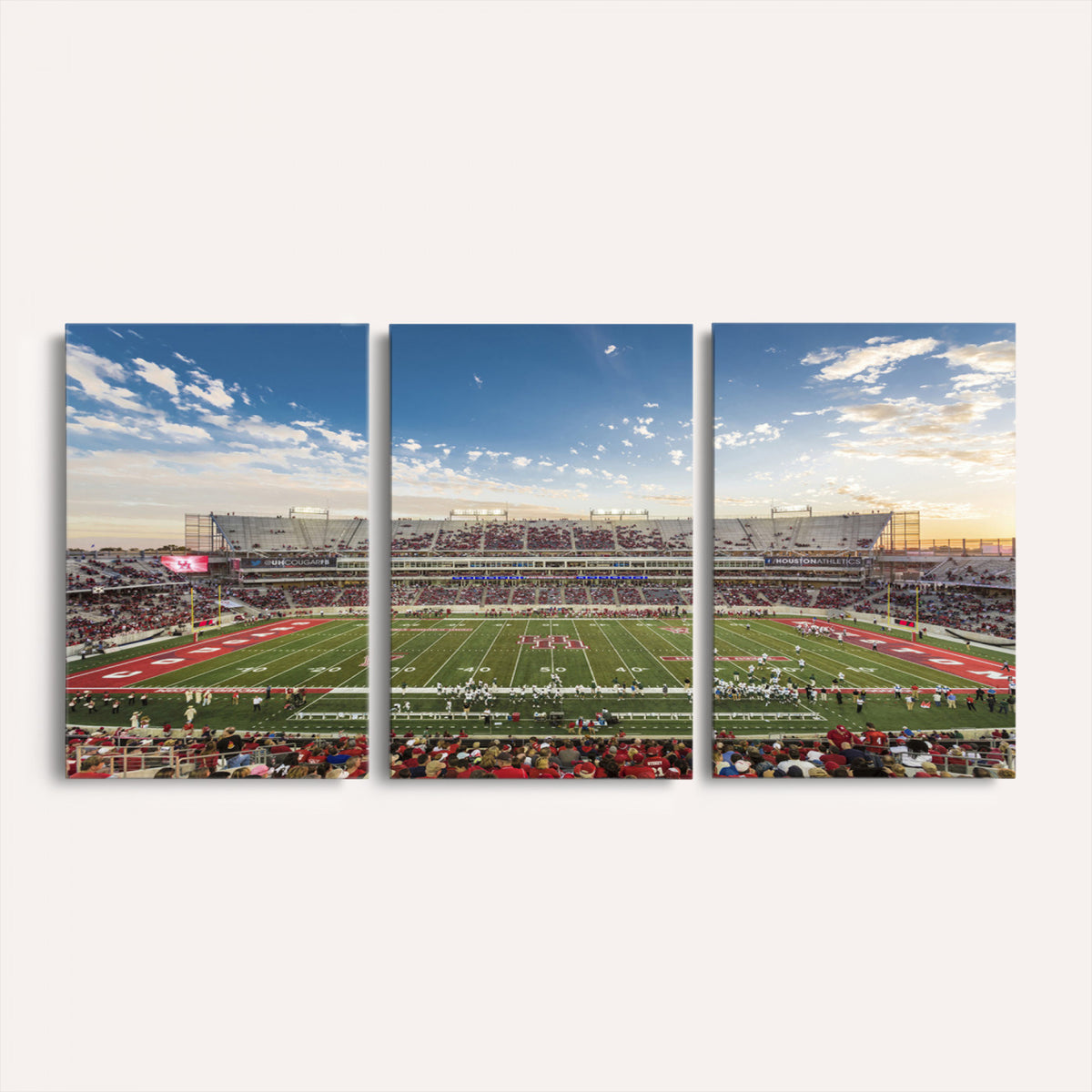 36612-MGV-CV-36X24 - Framed Houston Cougars Football Team Print - Houston TDECU Stadium Wall Art Canvas Print