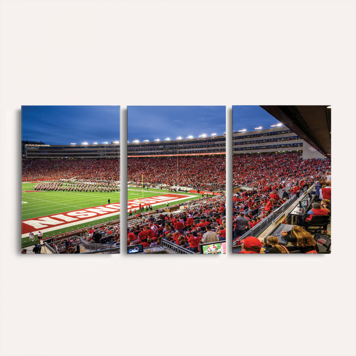 57601-MGV-CV-36X24 - Wisconsin Badgers Football Team Print - Madison Camp Randall Stadium Wall Art, Wisconsin Badgers