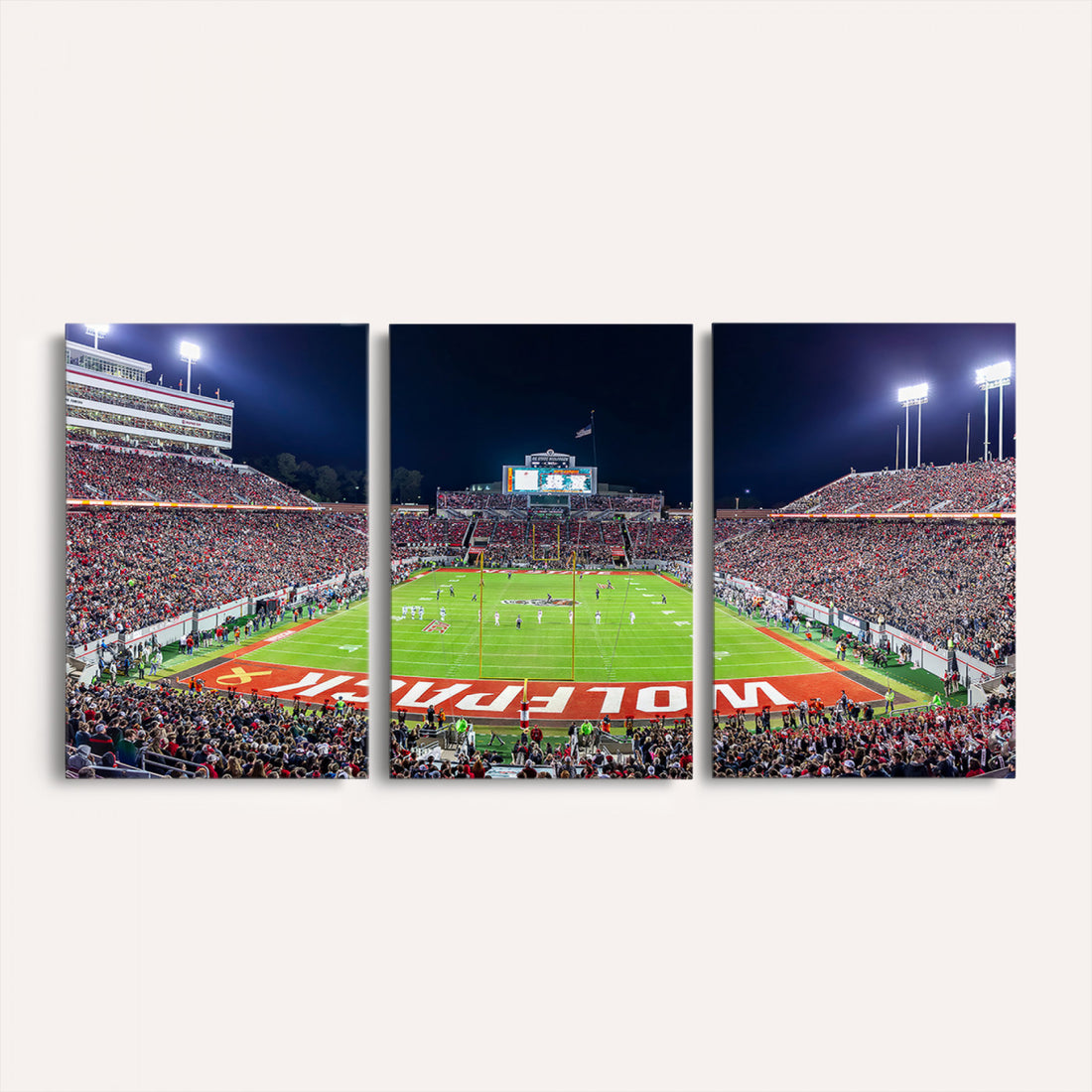 Wolfpack Football Team Print, Raleigh Carter-Finley Stadium