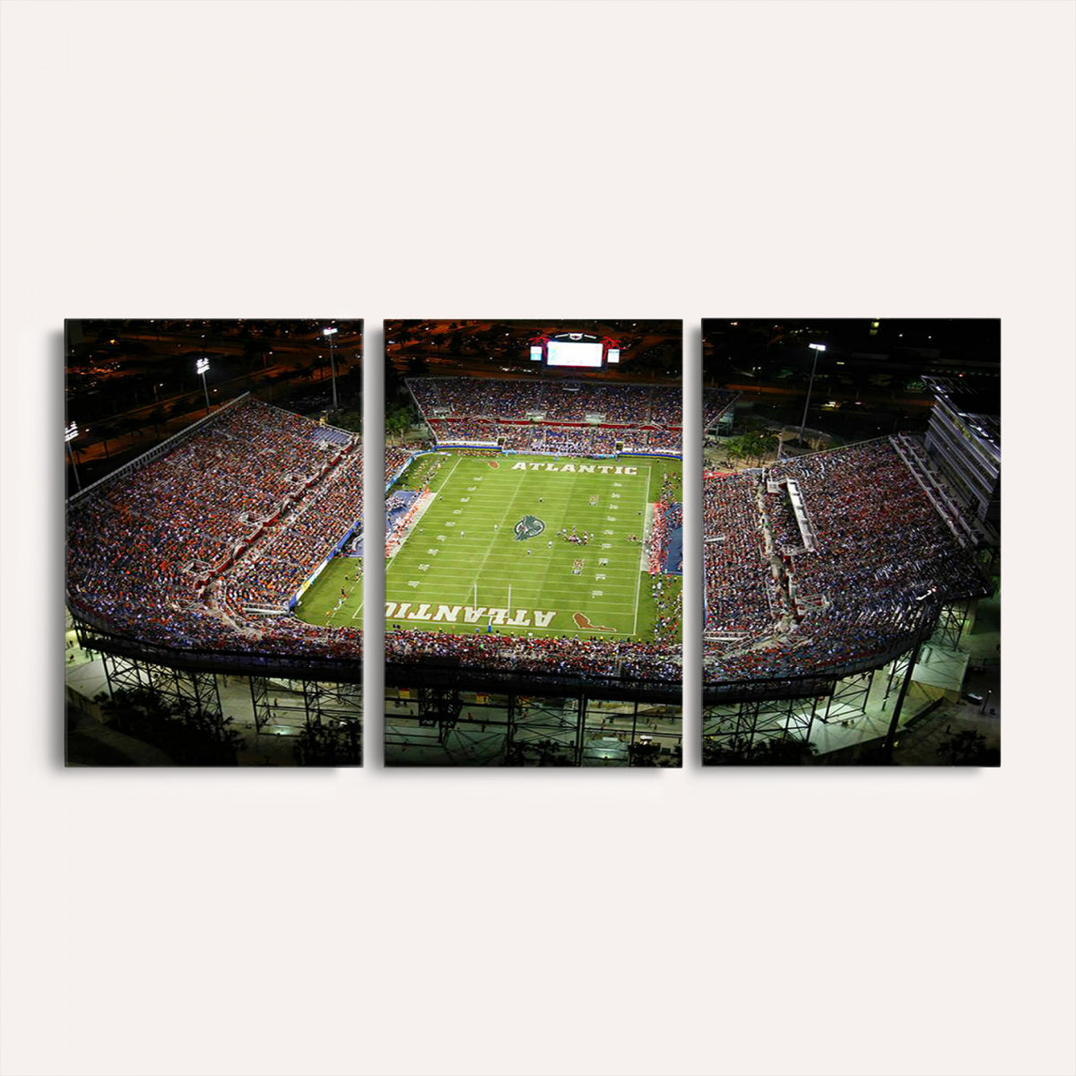 72354-MGV-CV-36X24 - Florida Atlantic University Owls Football Team Print - Boca Raton FAU Stadium Wall Art Canvas Print
